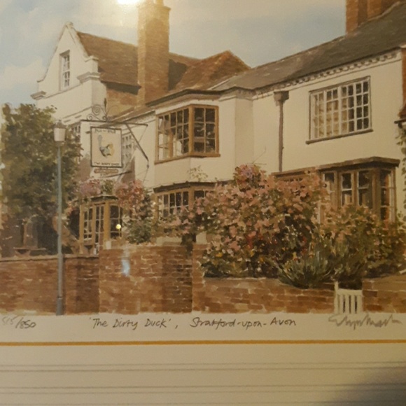 'The Dirty Duck' Glyn Martin Watercolor - Picture 2 of 5